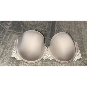 Wacoal 854191 Lace Lightweight Strapless Push-Up UW Bra US Sz 32D beige ncie